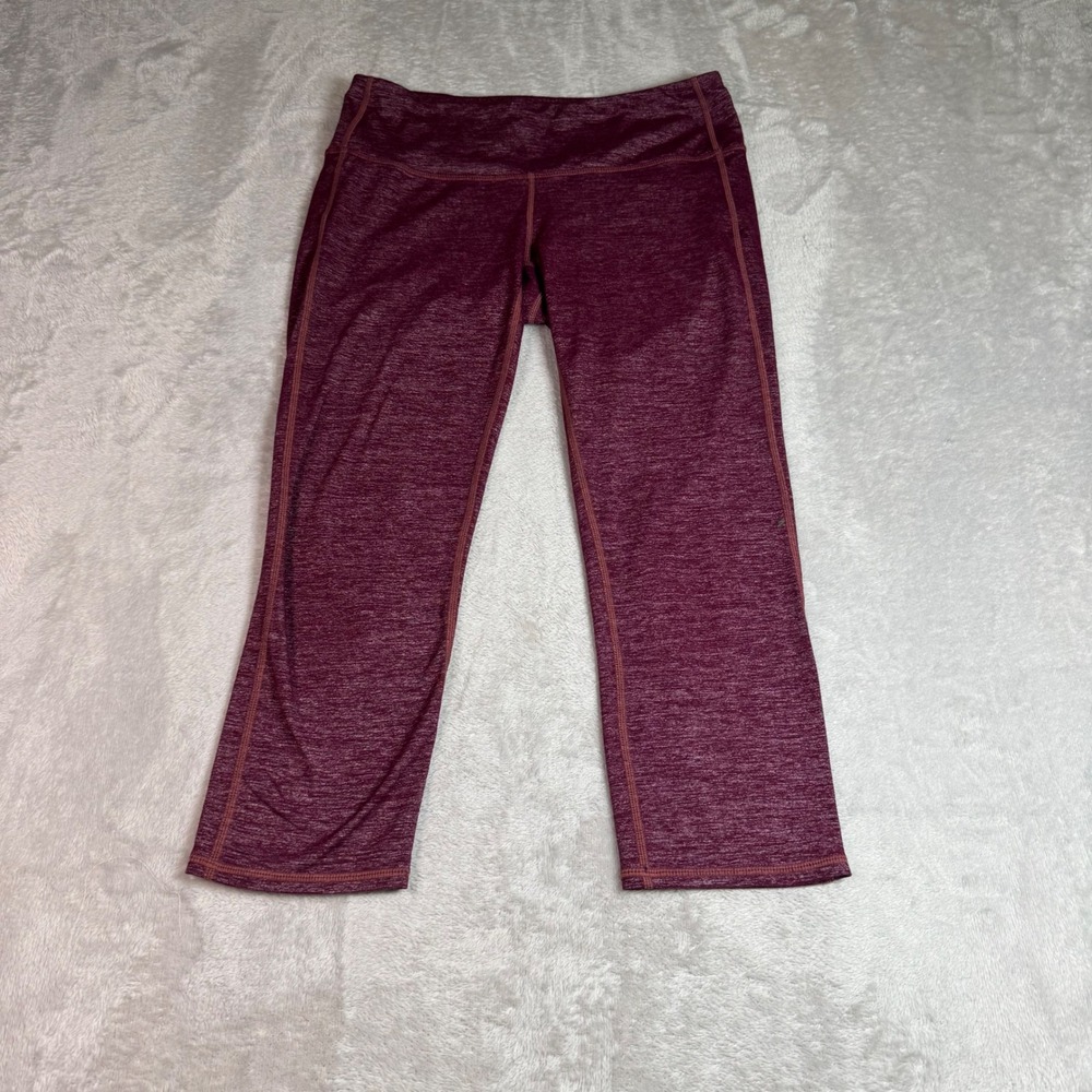 Athleta Womens‎ Chaturanga Capri Leggings S Burgundy Heathered Athletic